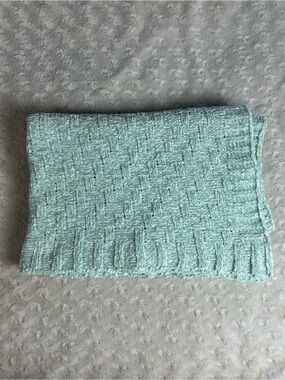Little Journey Aldi Green Chenille Baby Blanket Lovey Soft Plush Sweater Knit